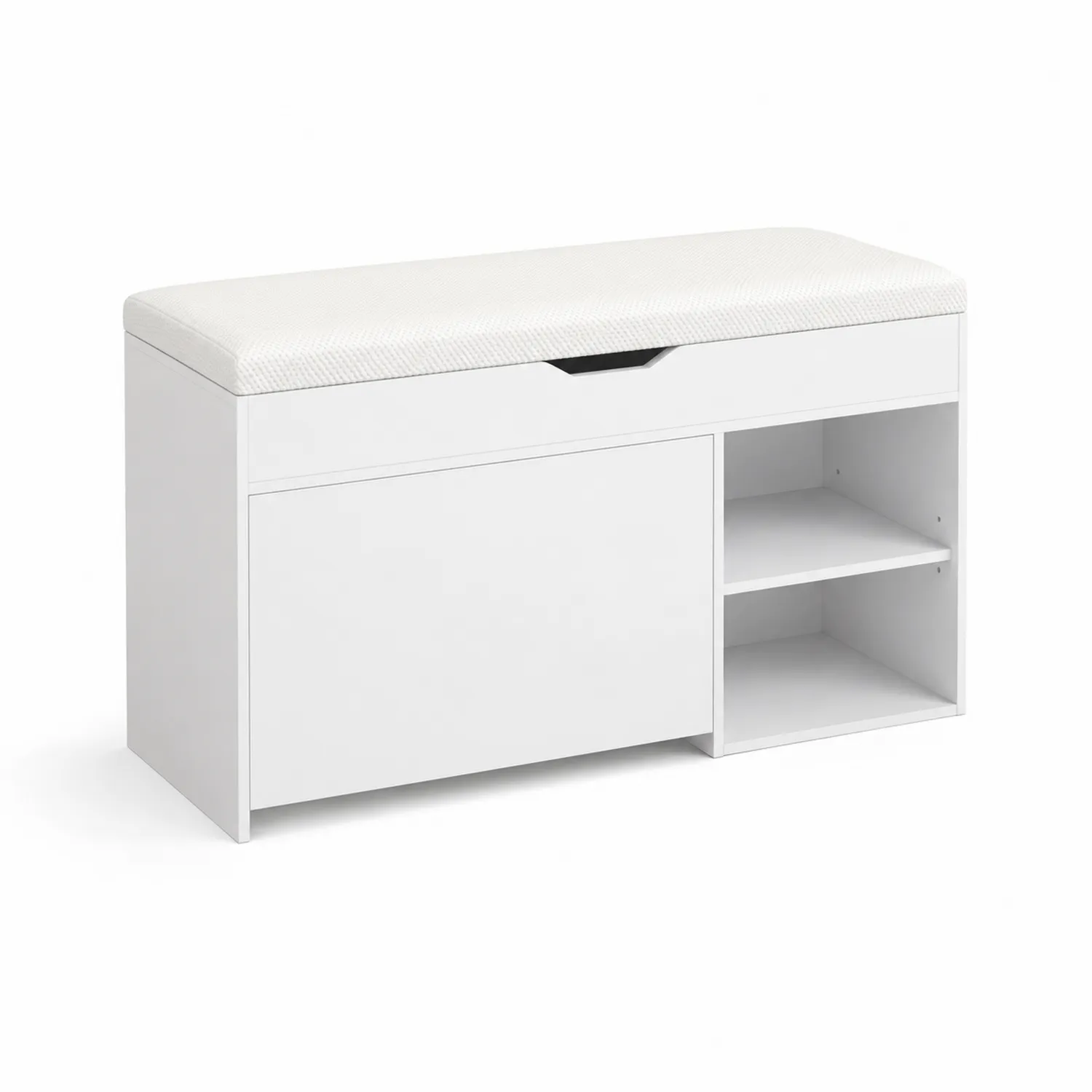 Biały organizer na buty z siedziskiem MDF