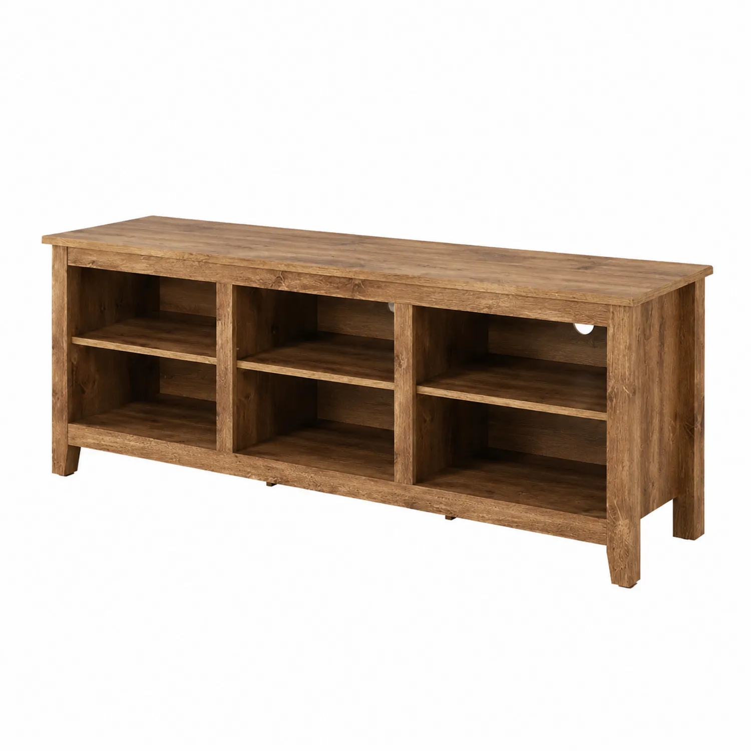 Drewniana szafka RTV z półkami 120x40x50 cm Brązowa