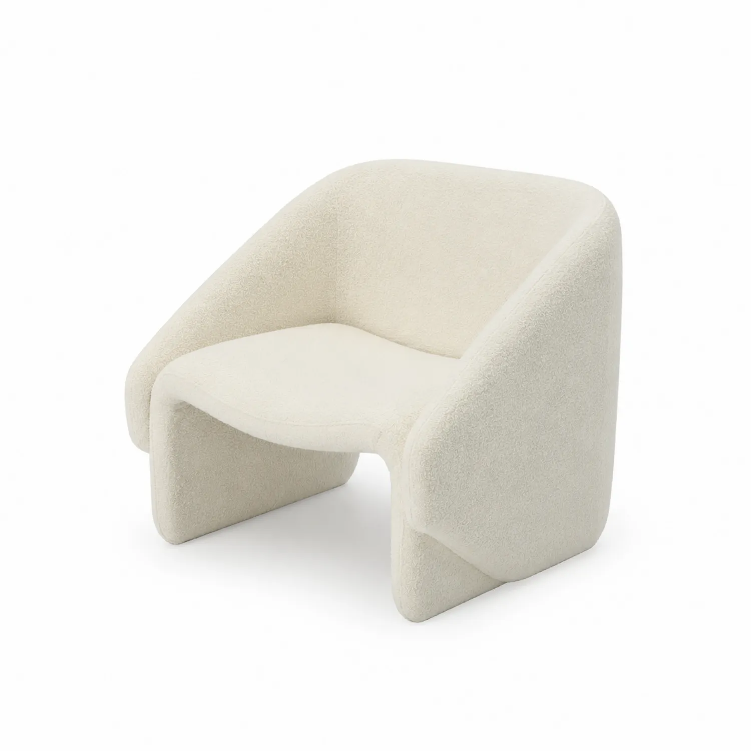 Fotel boucle 80x75x70 cm Kremowy