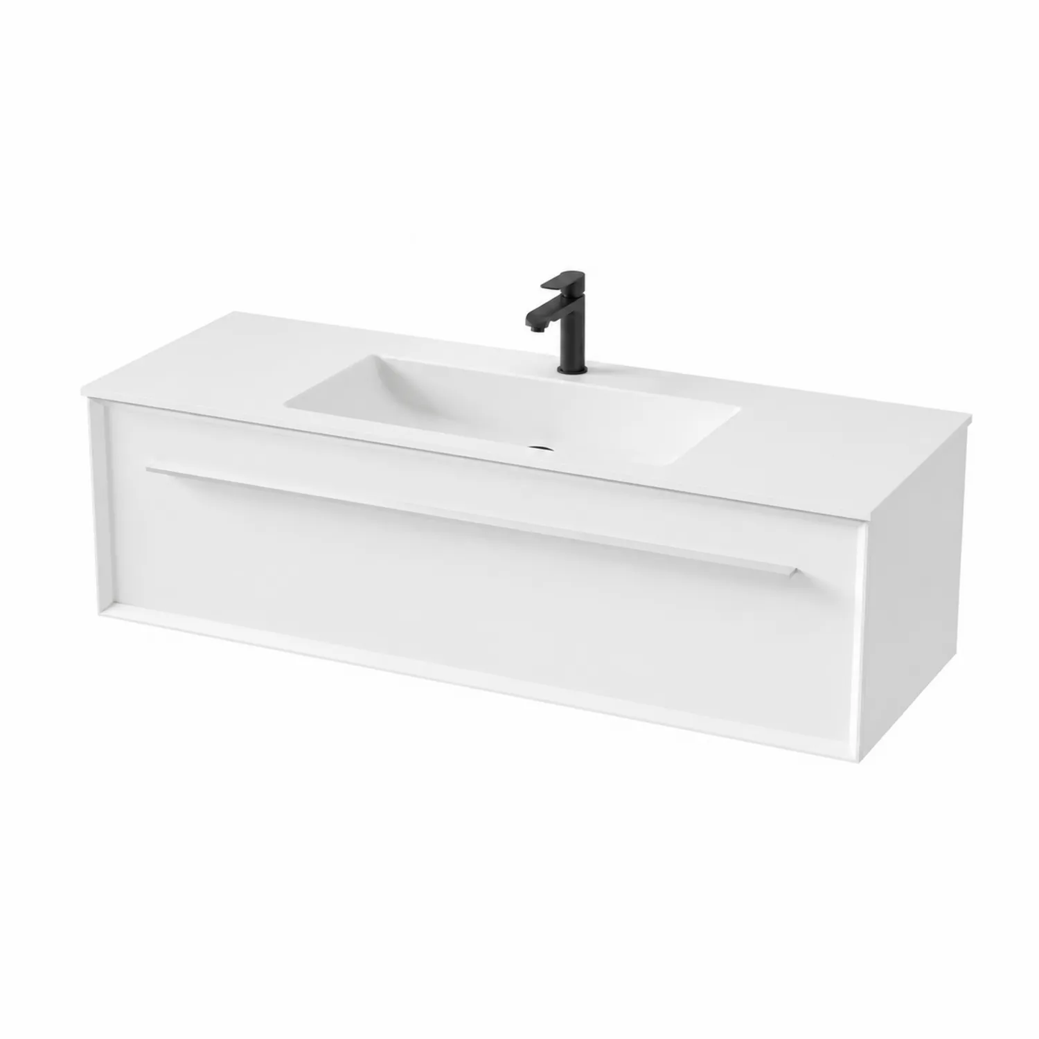 Szafka łazienkowa z umywalką biała 120 cm