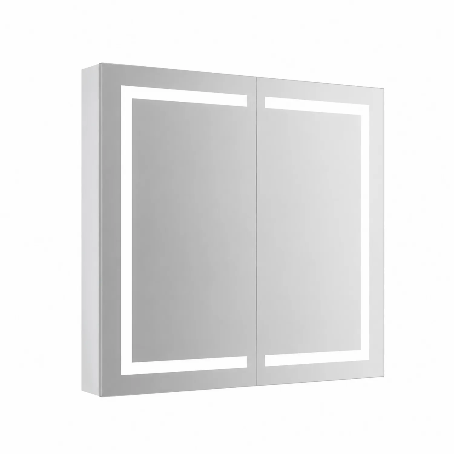 Szafka łazienkowa z lustrem LED 80x60 cm Aluminium