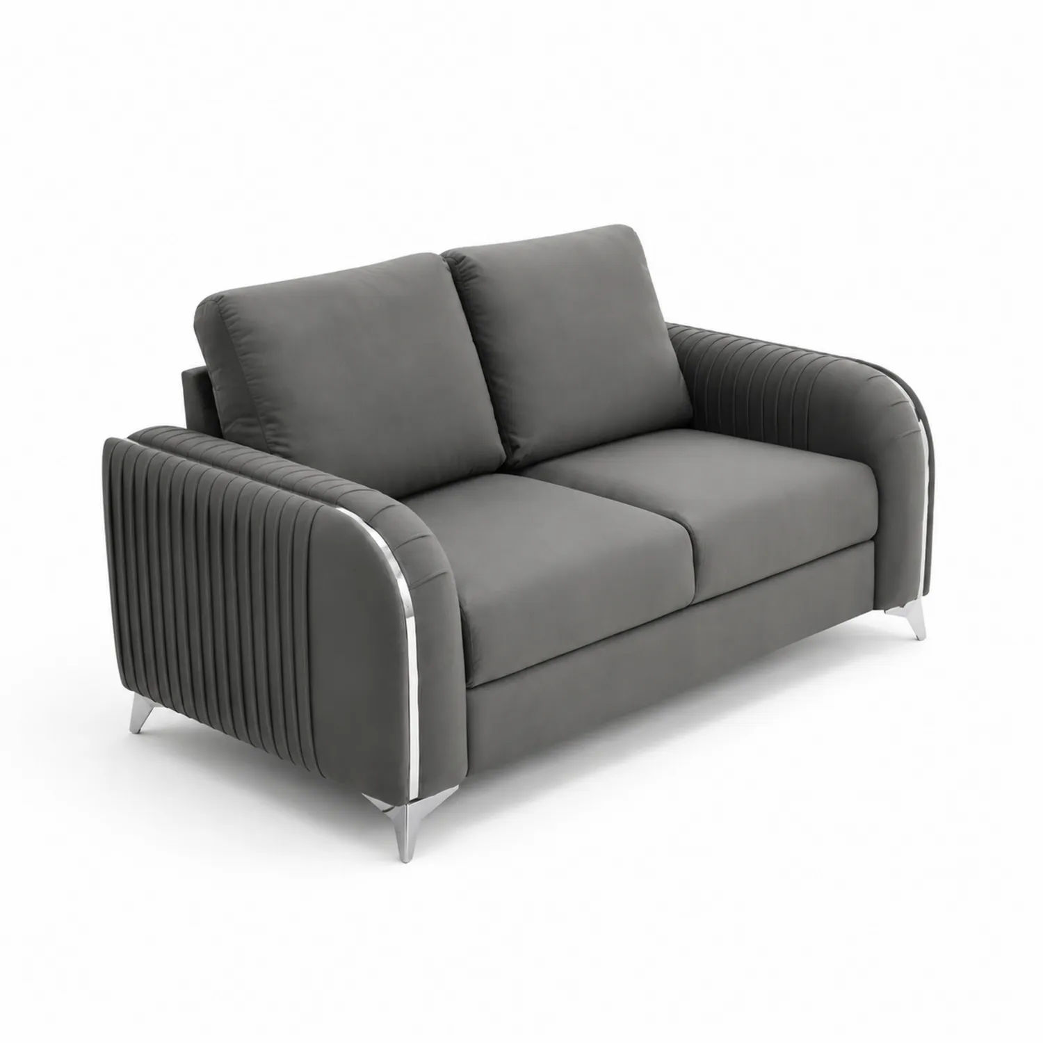 Sofa dwuosobowa z poliestru Szara
