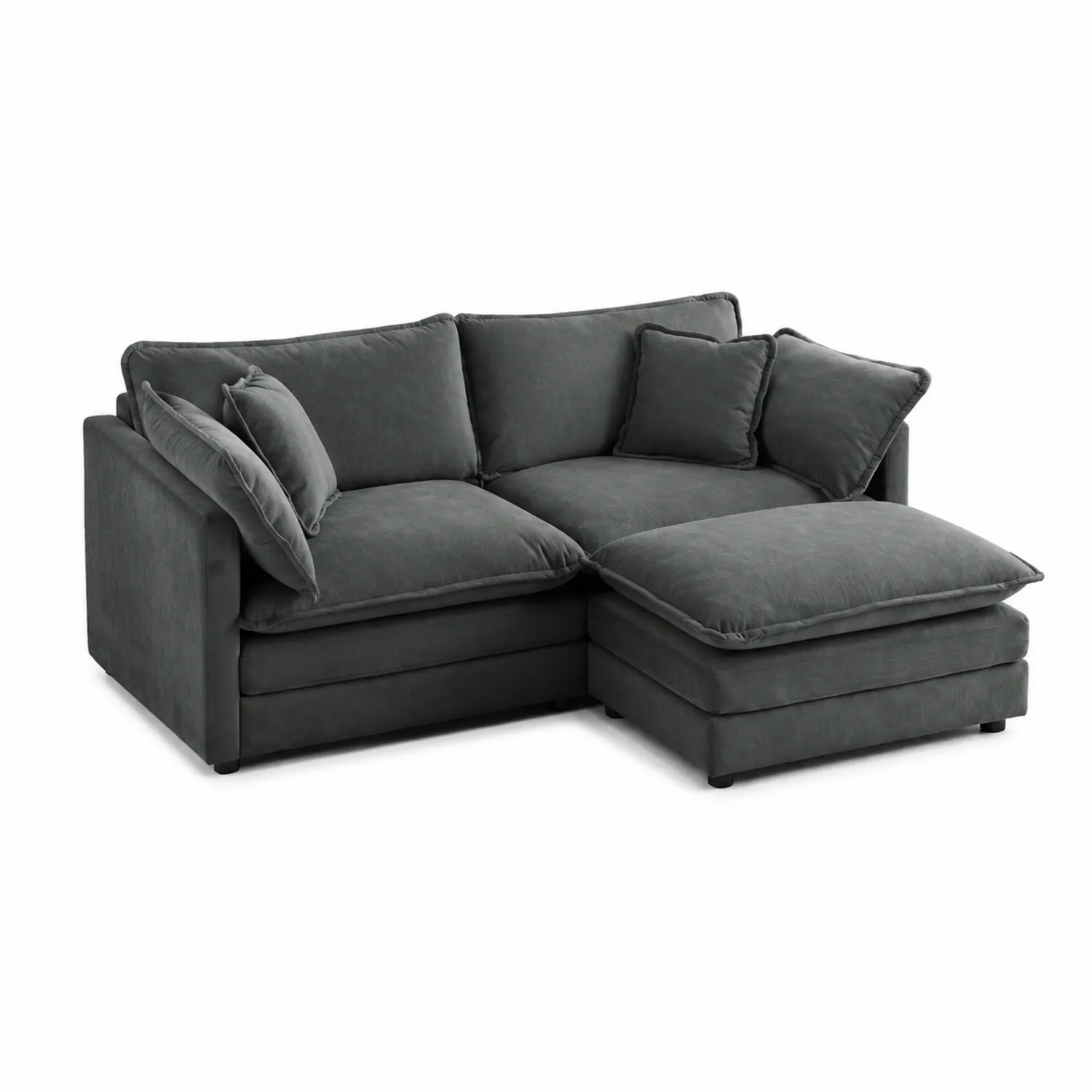 Narożna sofa z tkaniny antracyt