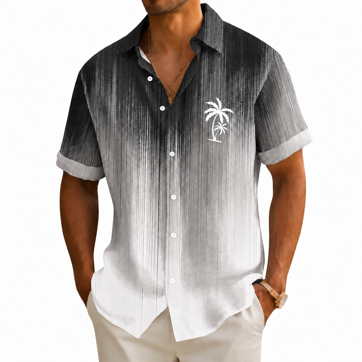 Herren-Hawaiihemd mit Kokospalmen-Print