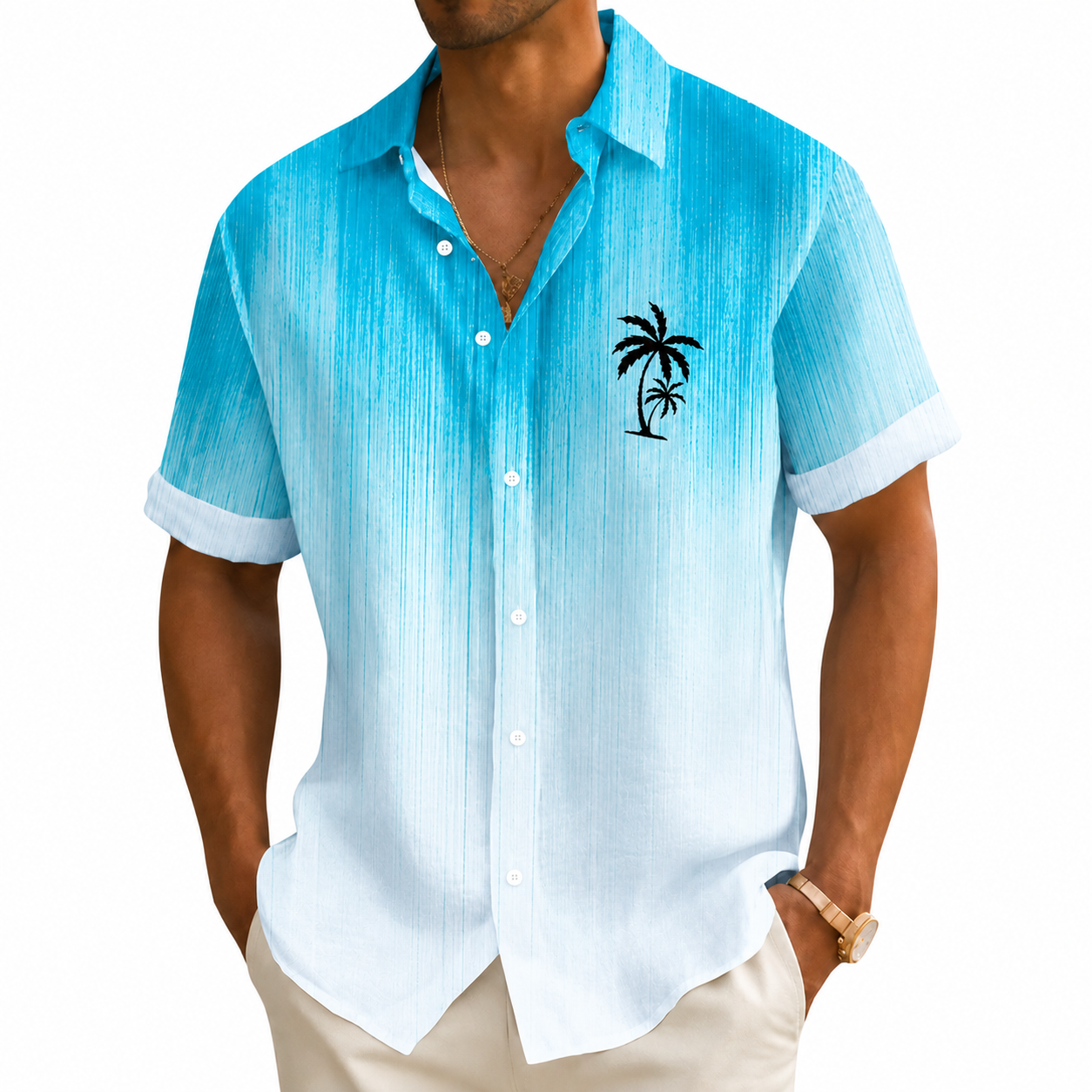 Herren-Hawaiihemd mit Kokospalmen-Print