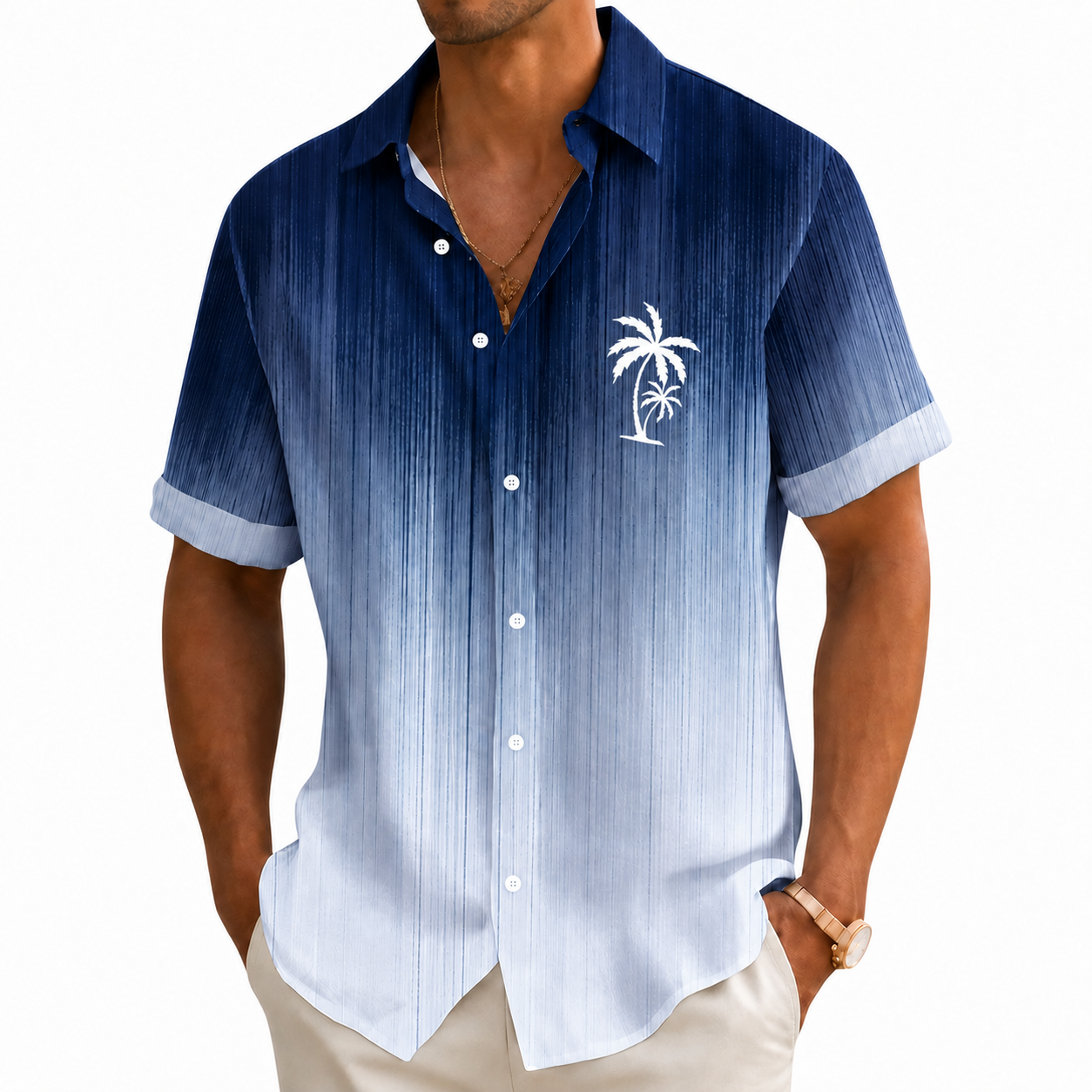 Herren-Hawaiihemd mit Kokospalmen-Print