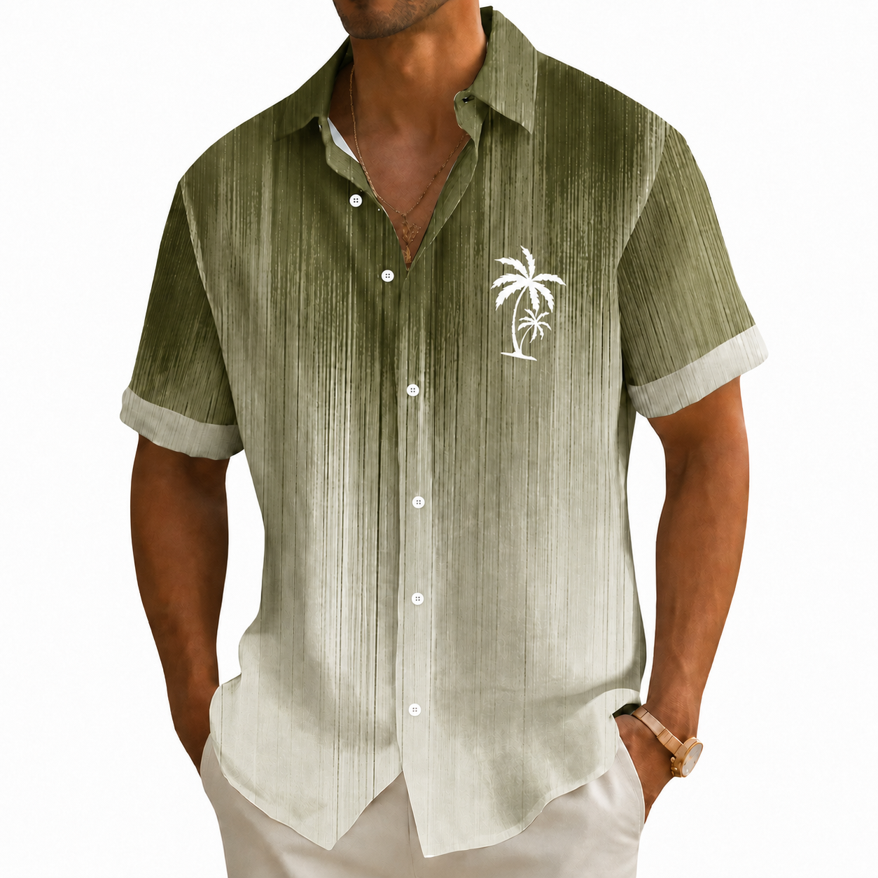 Herren-Hawaiihemd mit Kokospalmen-Print