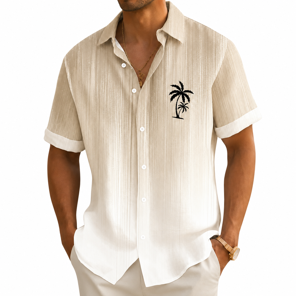 Herren-Hawaiihemd mit Kokospalmen-Print