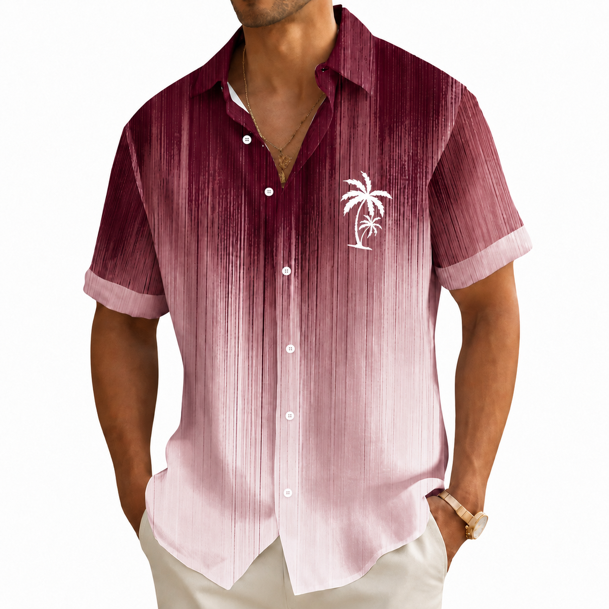 Herren-Hawaiihemd mit Kokospalmen-Print
