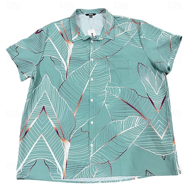 Herren-Sommerhemd mit Palmenblatt-Print