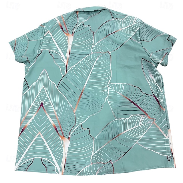 Herren-Sommerhemd mit Palmenblatt-Print