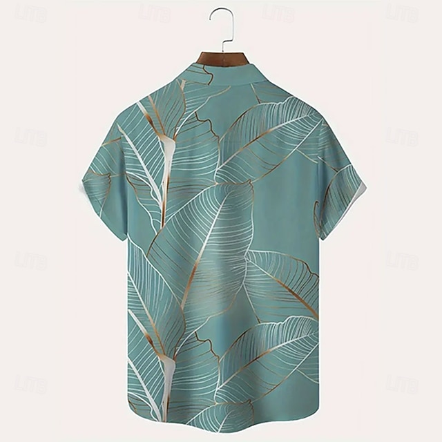 Herren-Sommerhemd mit Palmenblatt-Print