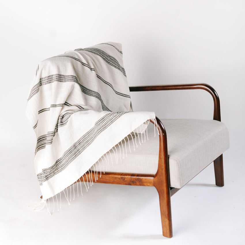 Throw in Natural And Grey