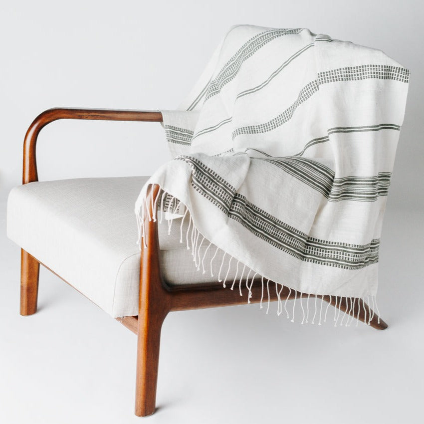 Throw in Natural And Grey