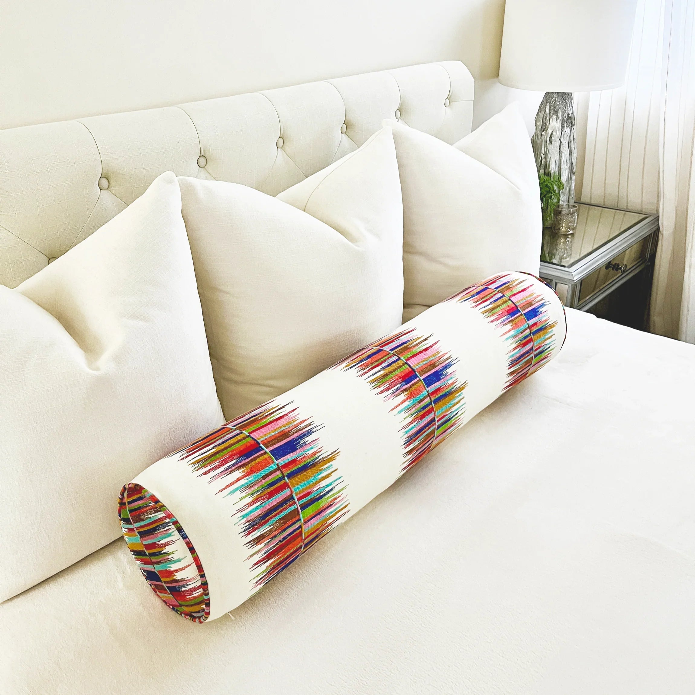 Multi Embroidered Bolster Pillow