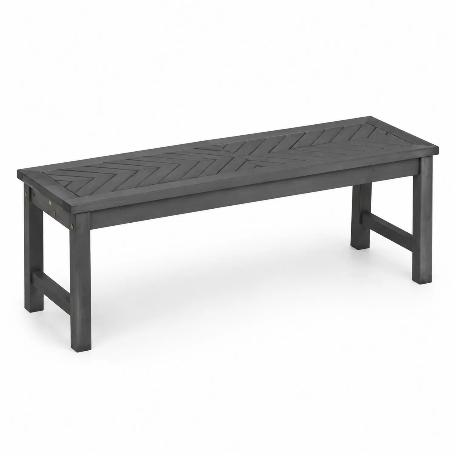 Panca da giardino in legno di acacia grigio 150x40x45 cm-Placiron