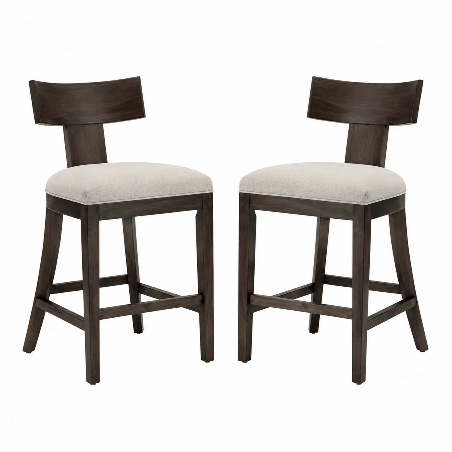Set di 2 Sedie in Legno con Rivestimento Beige-Placiron