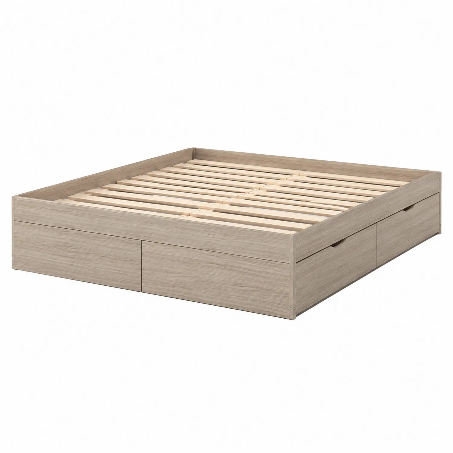 Letto in Legno Multistrato con Cassetti 200x160 cm Rovere Chiaro-Placiron