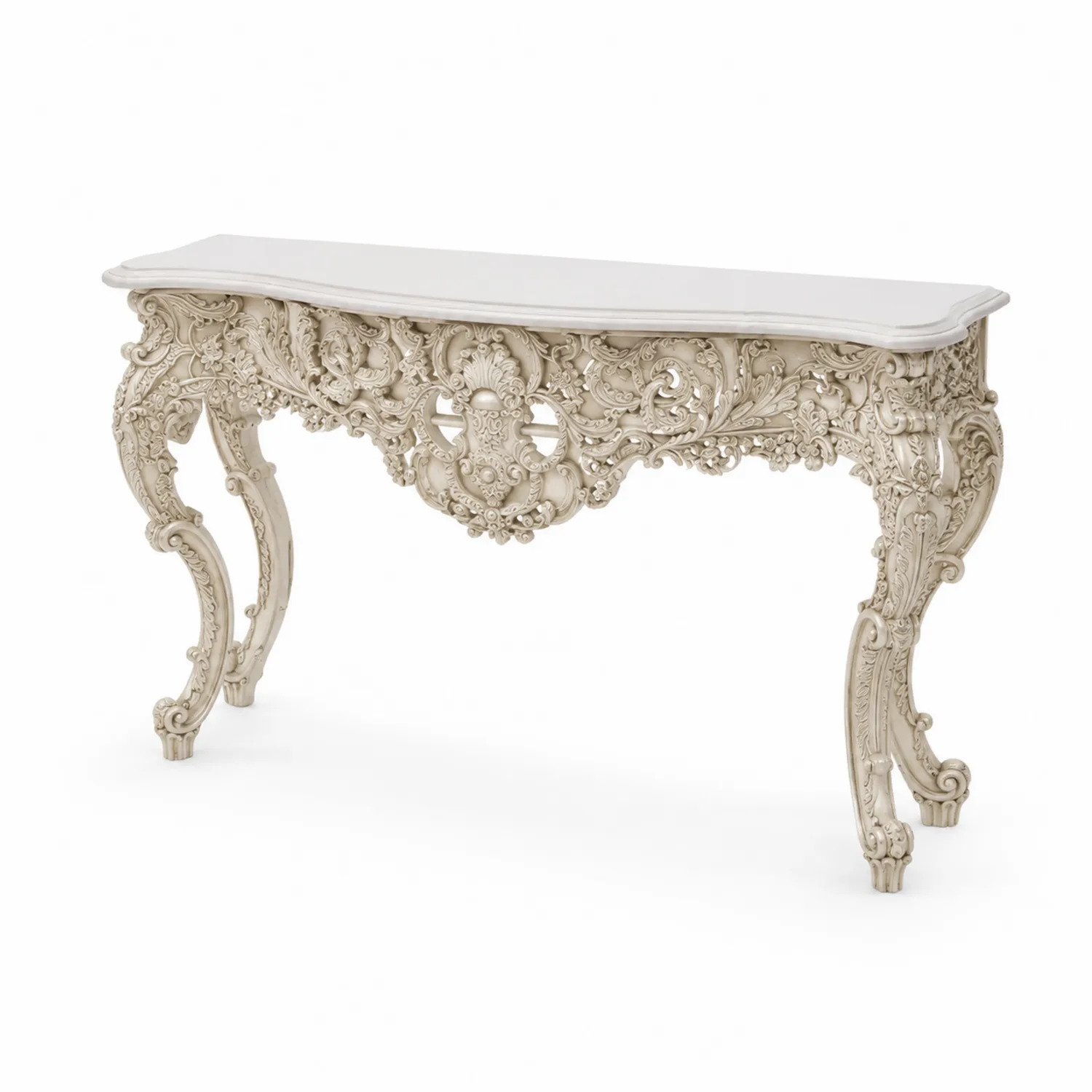 Consolle in legno intagliato 120 cm Crema-Placiron