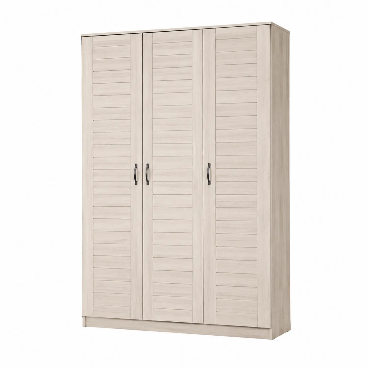 Armadio con 3 ante in legno massello colore Bianco 200x150x60 cm-Placiron