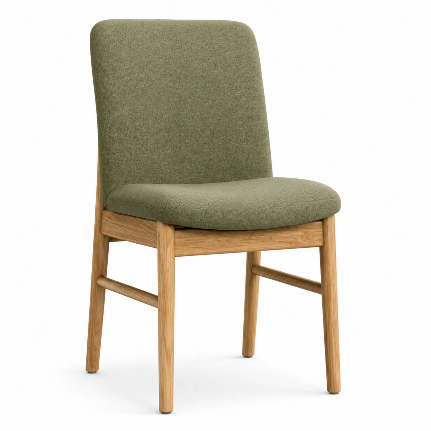 Sedia da pranzo in legno e tessuto verde 80x45x50 cm-Placiron