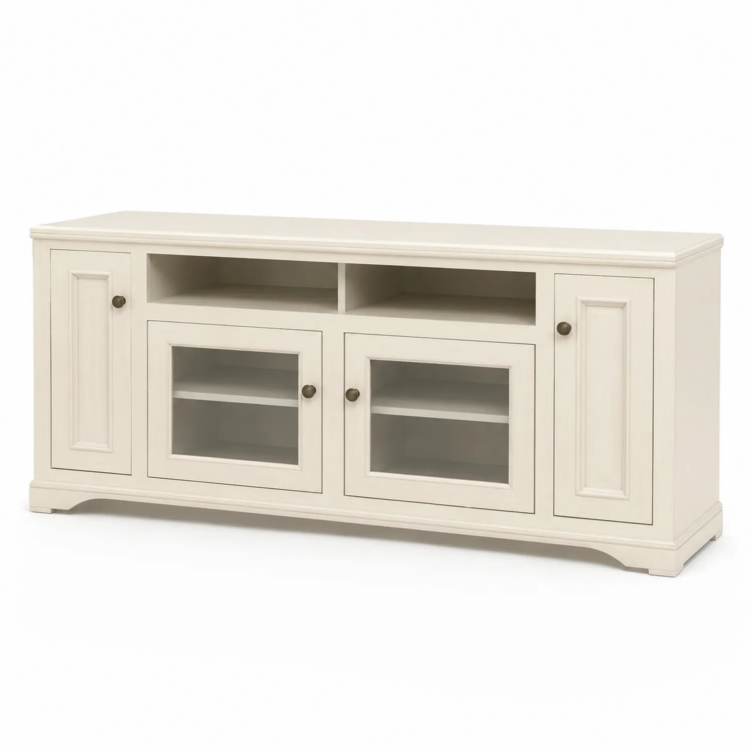 Mobile TV in legno con ante in vetro temperato bianco-Placiron
