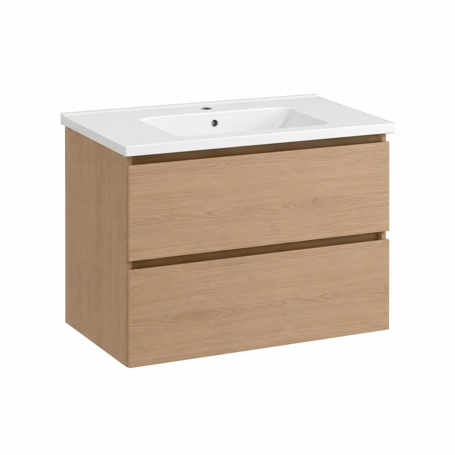 Mobile bagno sospeso in MDF con lavabo in ceramica 80 cm-Placiron