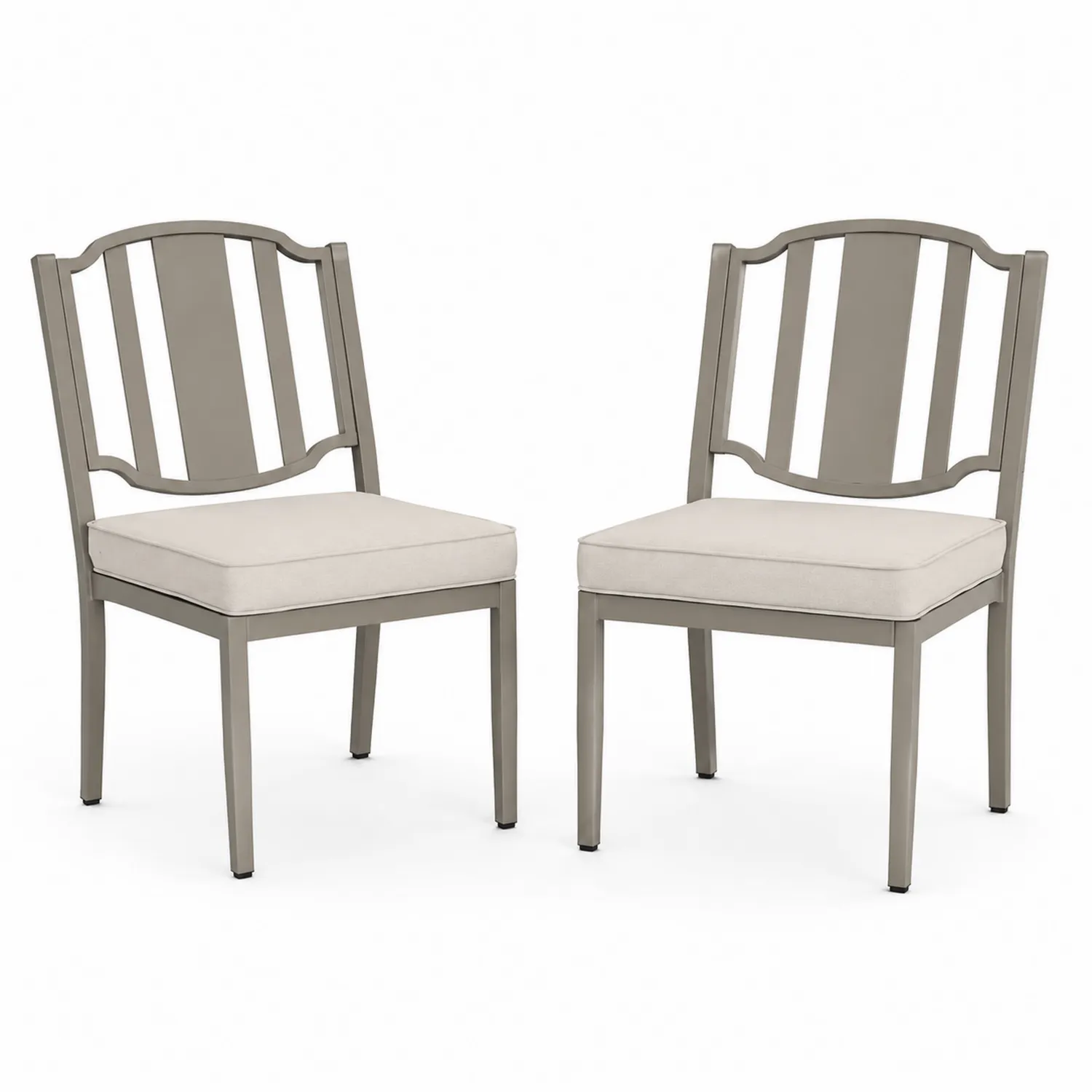 Set di 2 sedie da giardino in metallo con cuscino in tessuto-Placiron