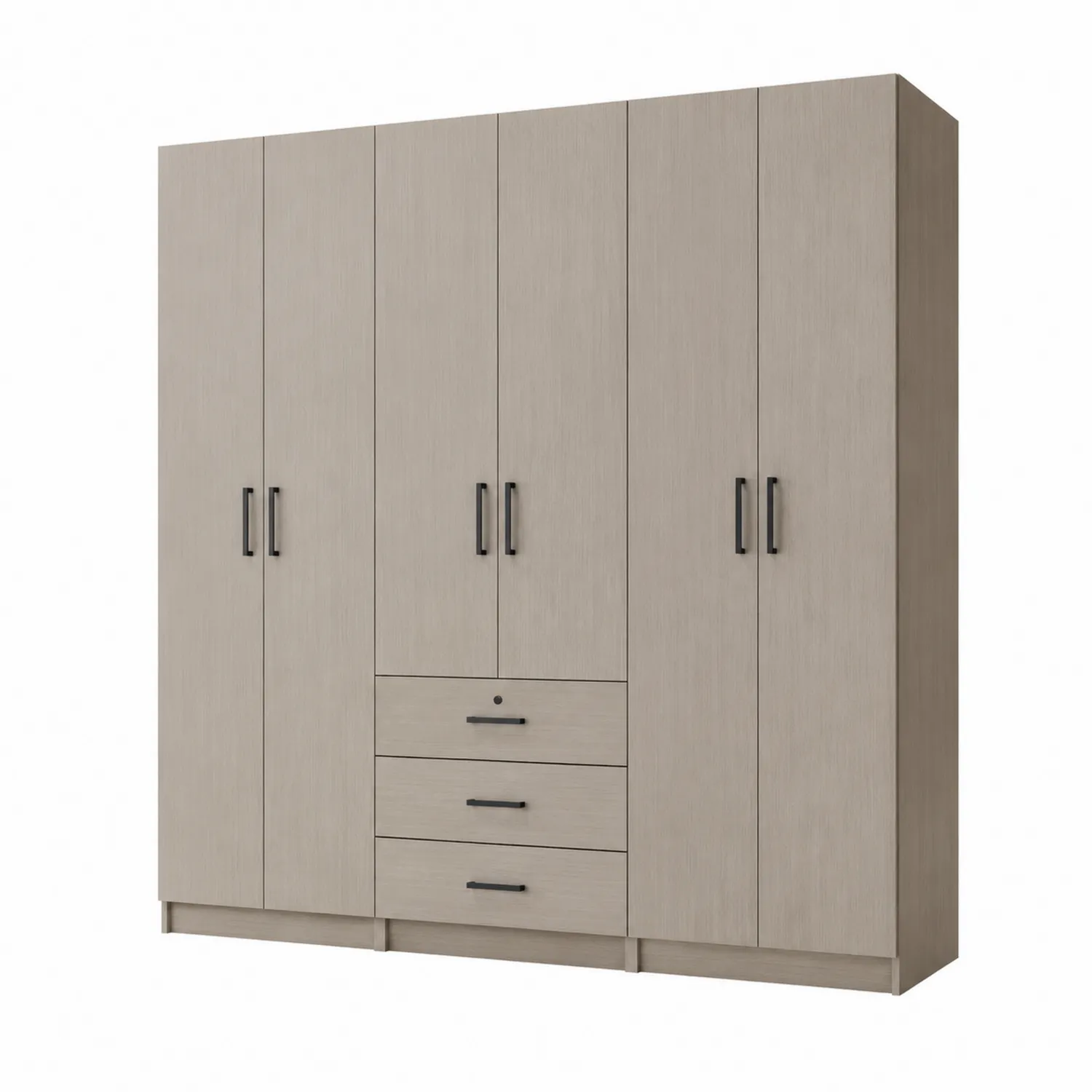 Armadio in Legno Composito Beige con Cassetti-Placiron