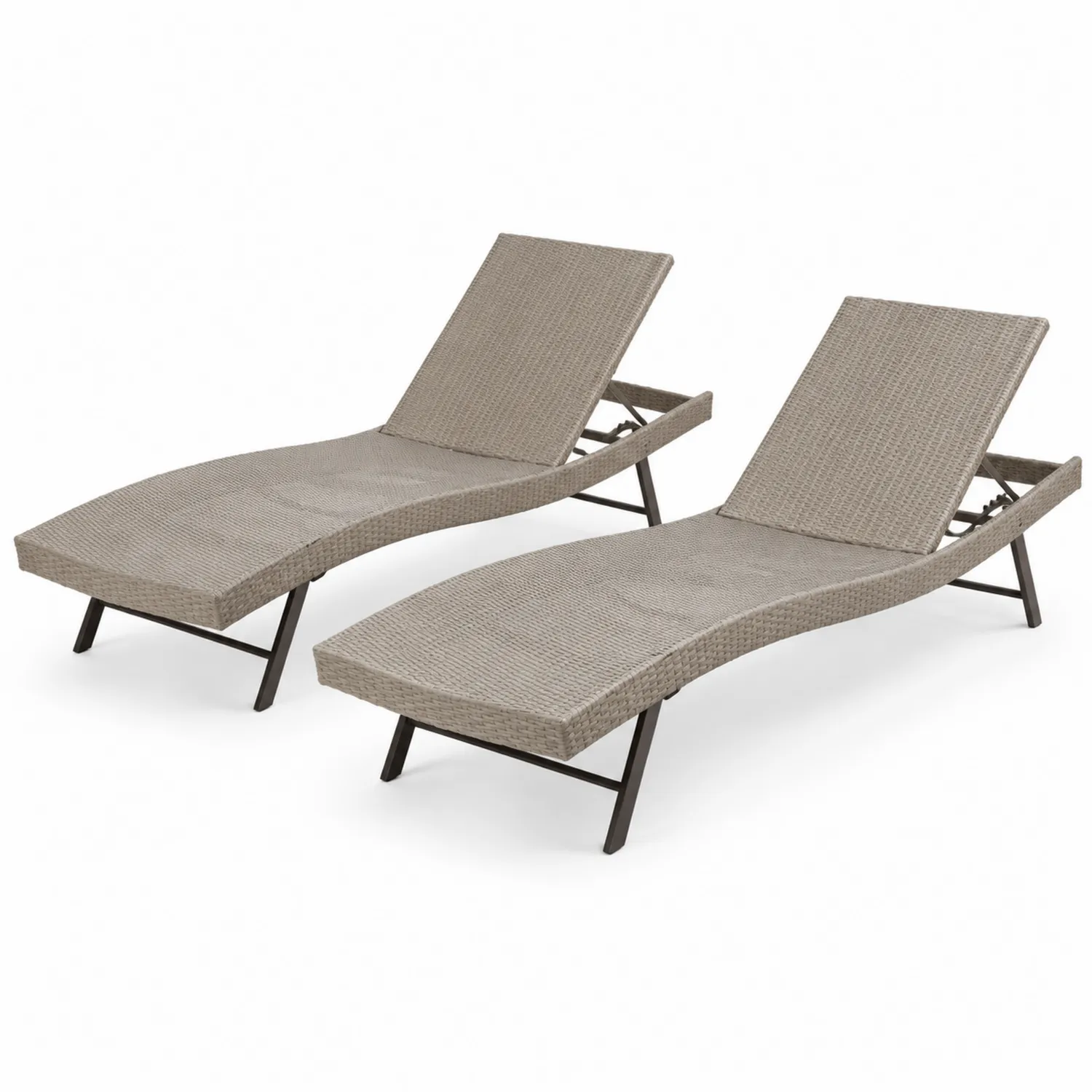 Set di 2 Sdraio da Esterno in Rattan Sintetico con Struttura in Acciaio-Placiron