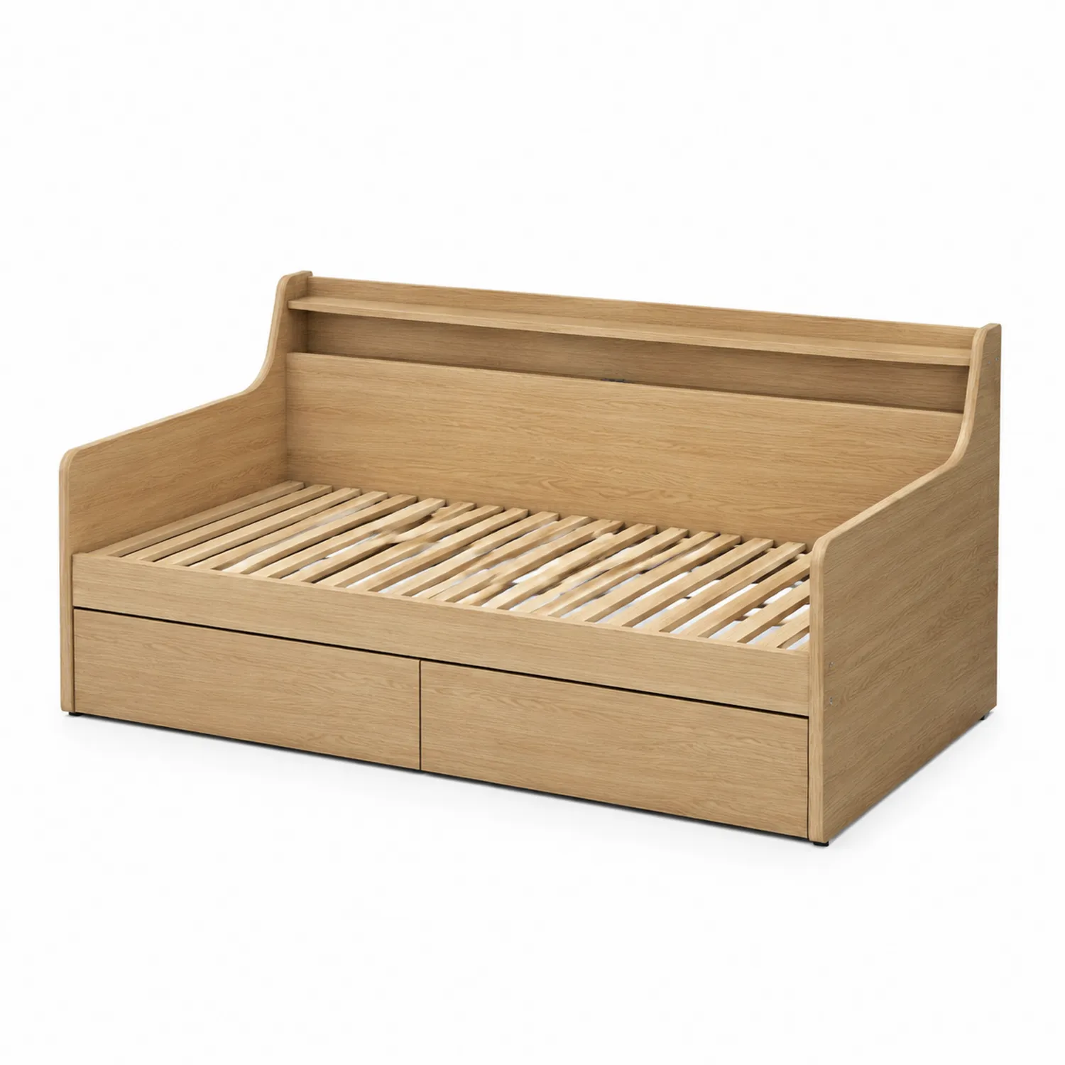 Letto da giorno in legno massello con cassetti 200x90 cm Naturale-Placiron