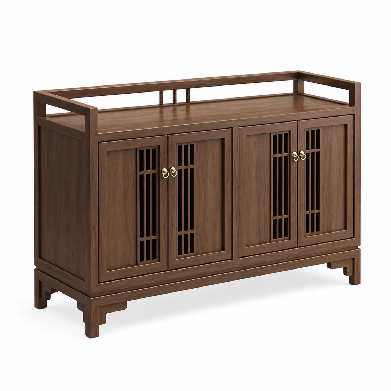 Credenza in legno con 4 porte Marrone-Placiron