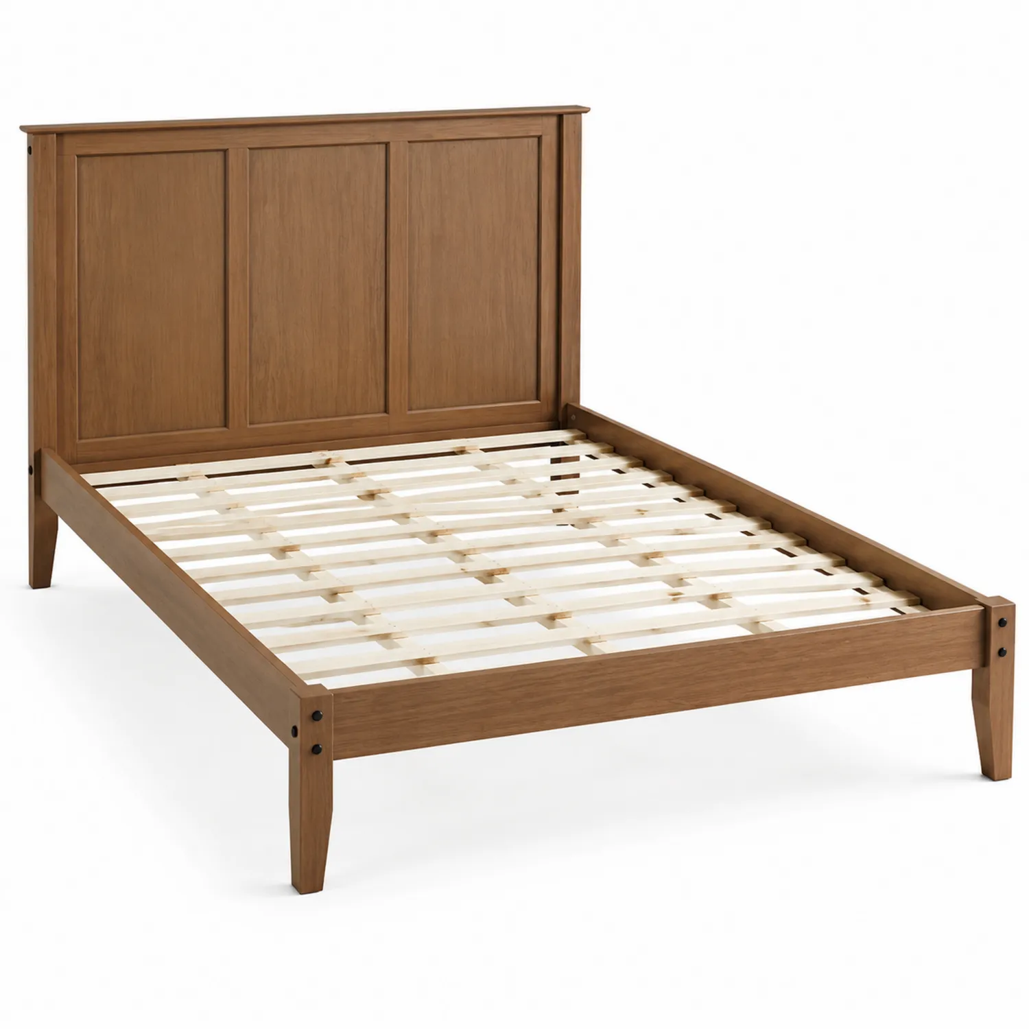 Letto a Pannelli in Rovere Massello 200x160 cm Marrone-Placiron