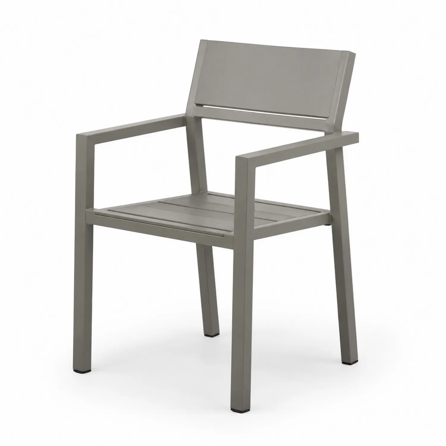 Sedia da pranzo in alluminio grigio per esterno-Placiron