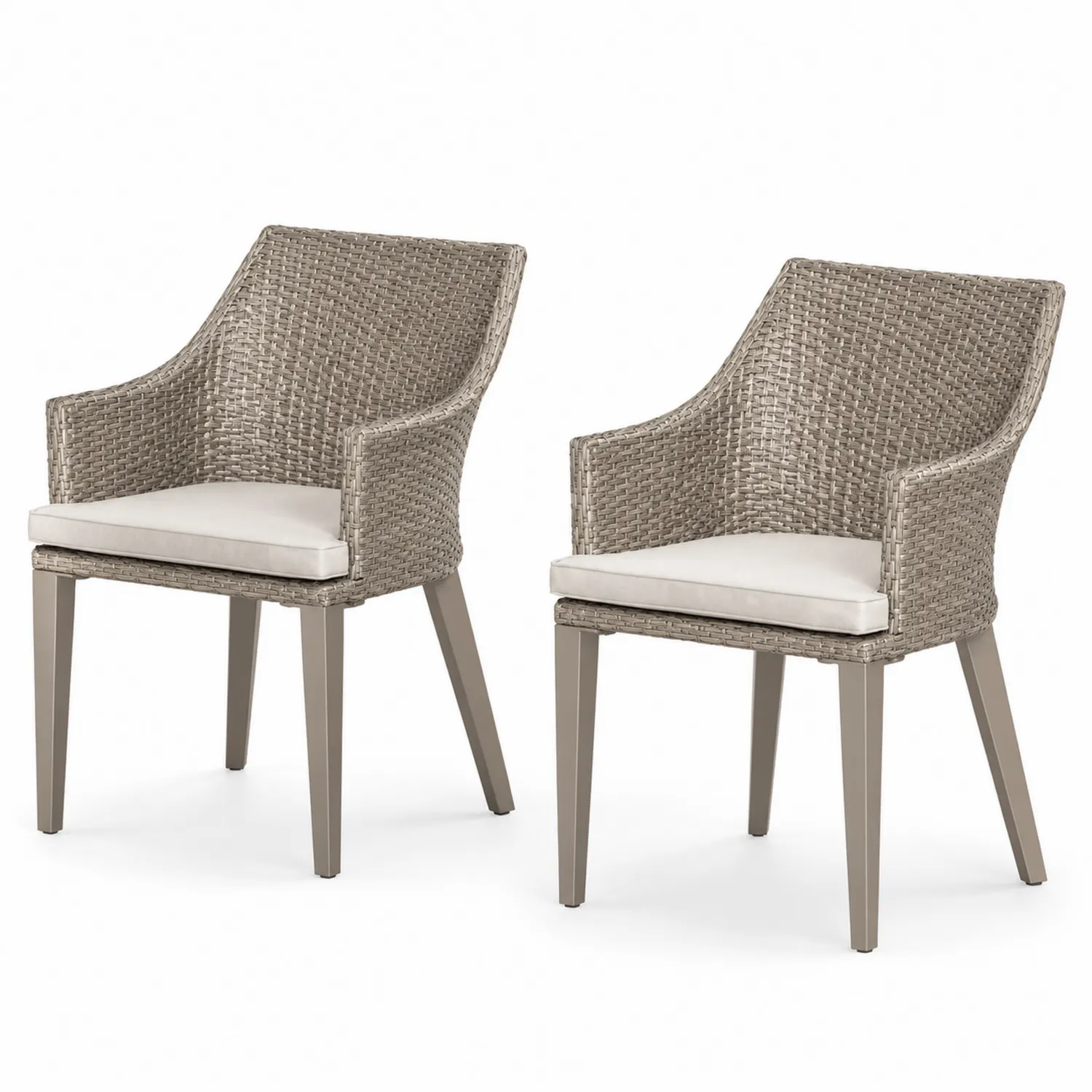 Set di 2 Sedie in Rattan con Cuscini-Placiron