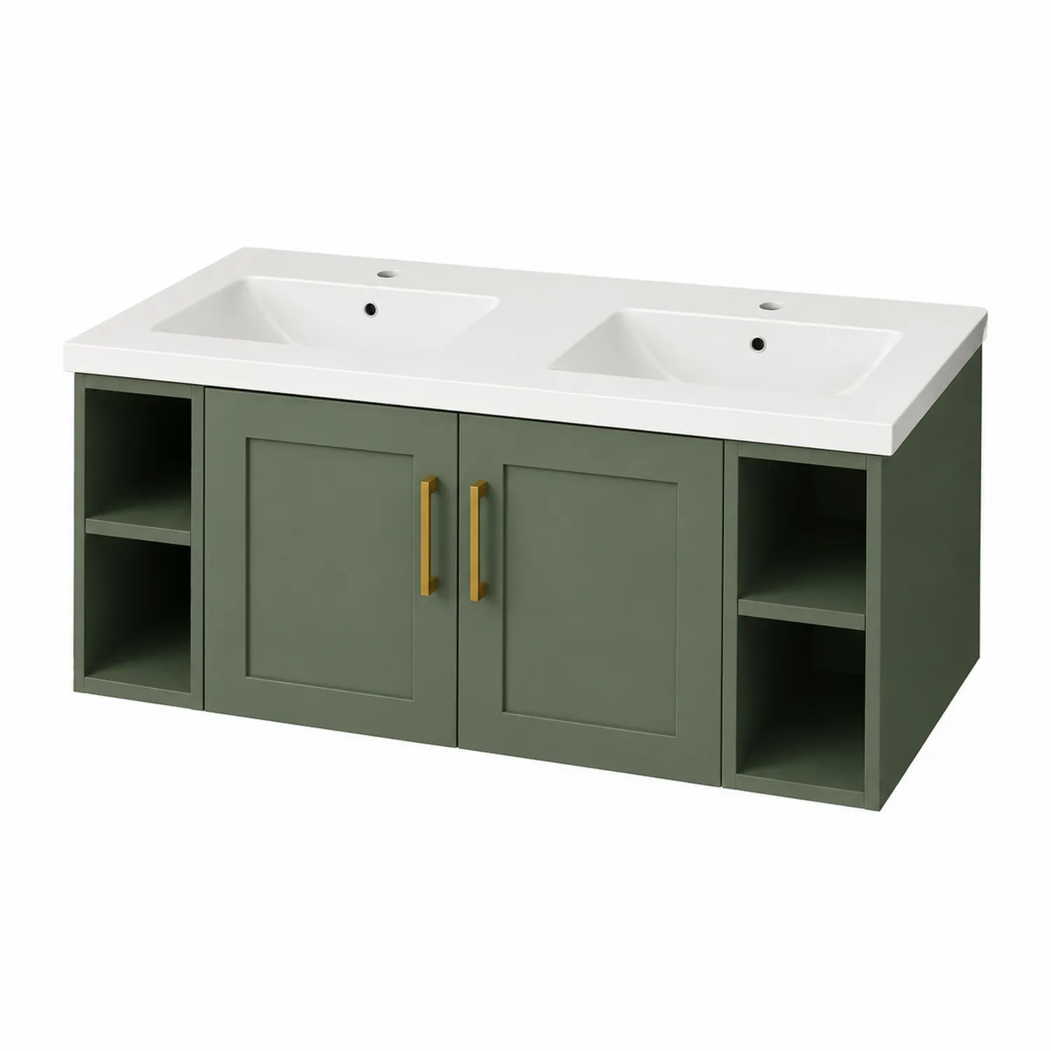 Mobile lavabo doppio in MDF con lavandini in ceramica-Placiron