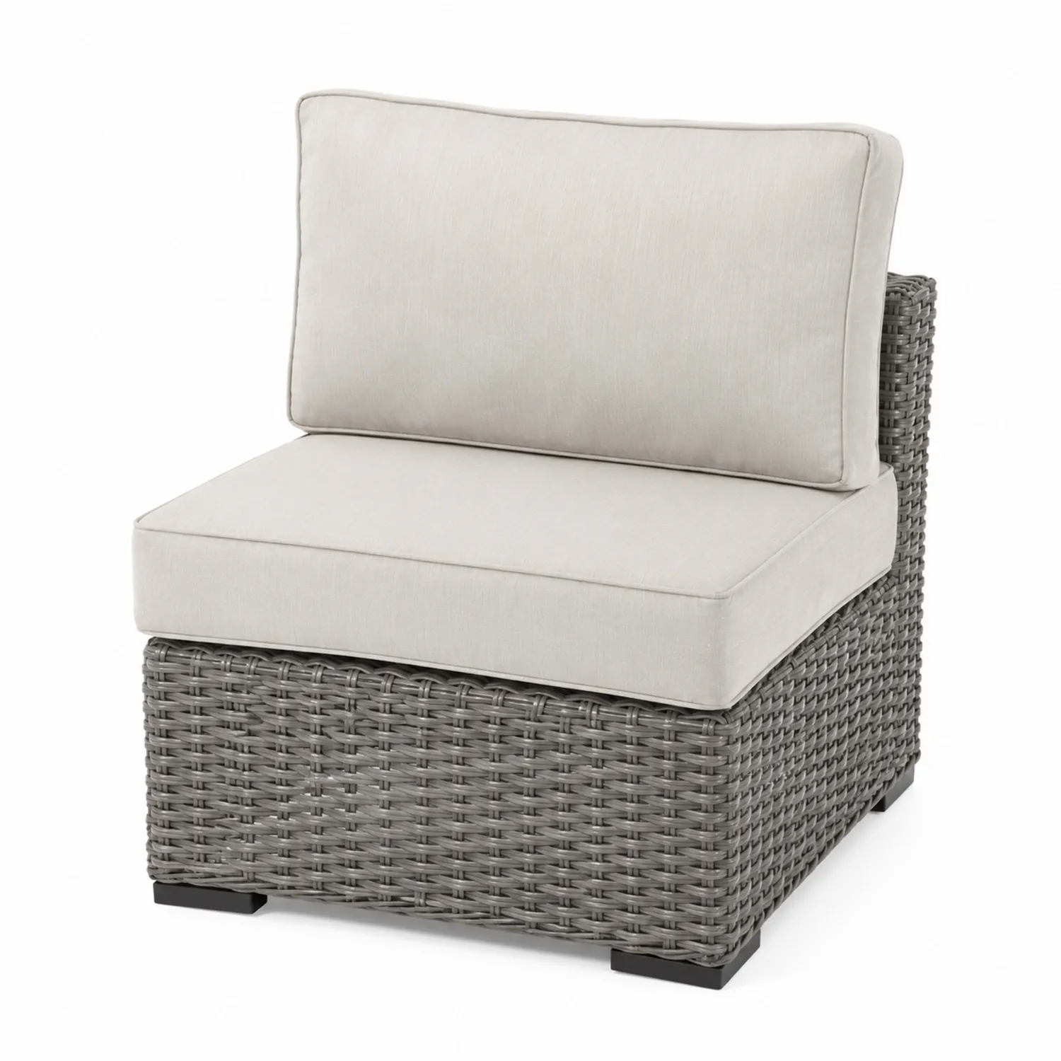 Poltrona da Esterno in Rattan Sintetico con Cuscini Beige-Placiron