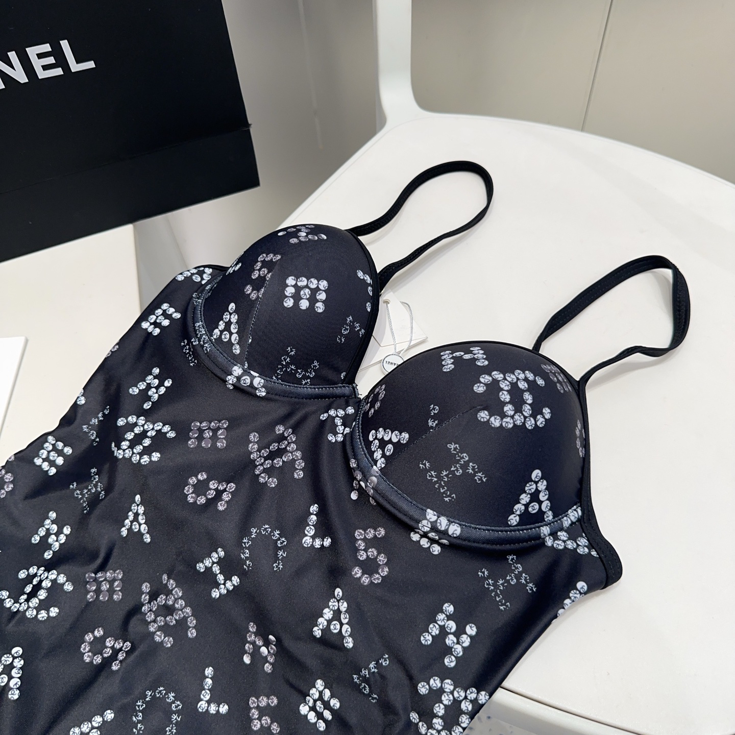 CHANE three-dimensional print one-piece swimsuit