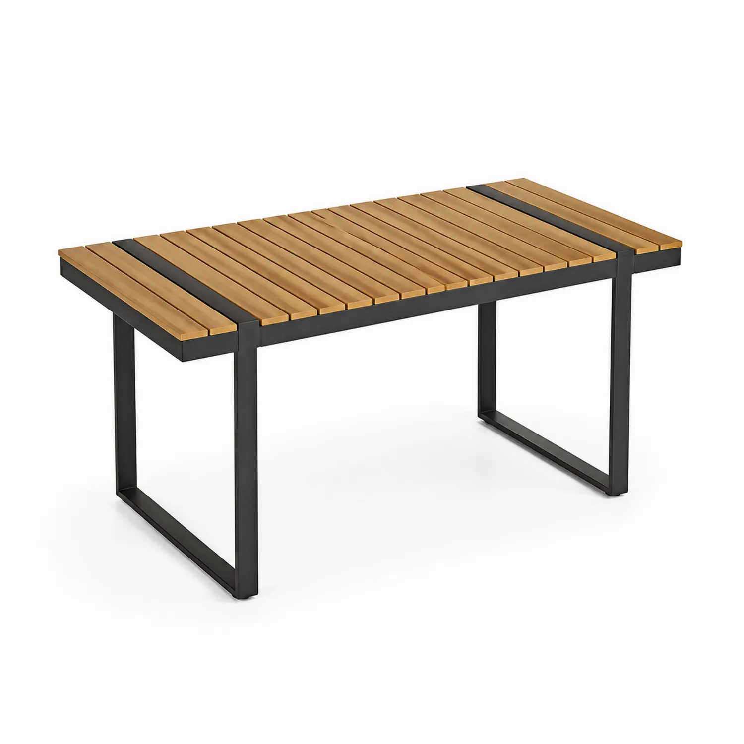 Tavolo da pranzo in legno di acacia e acciaio 180x90x75 cm Marrone/Nero