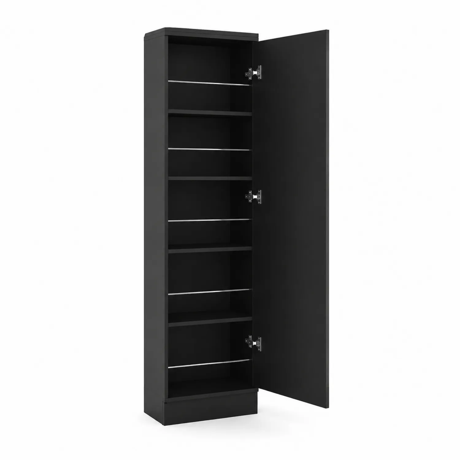 Scarpiera a Colonna in Legno con Ripiani Regolabili 180x60x30 cm Nero