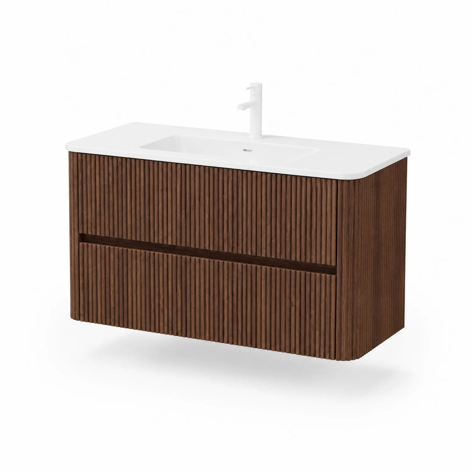 Mobile lavabo in legno di quercia marrone con lavandino in ceramica bianca 80x50x60 cm