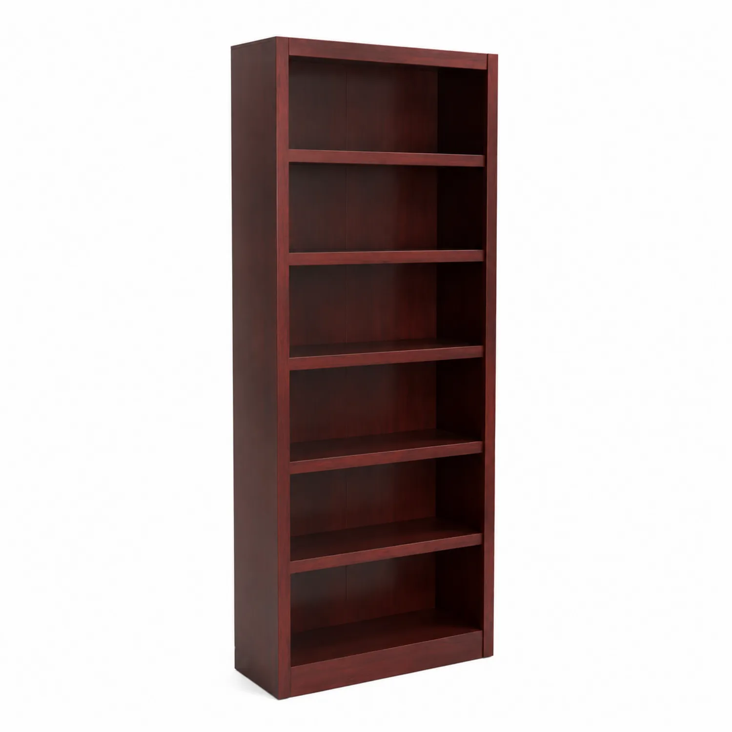 Libreria a sei ripiani in legno MDF noce 180x80x30 cm