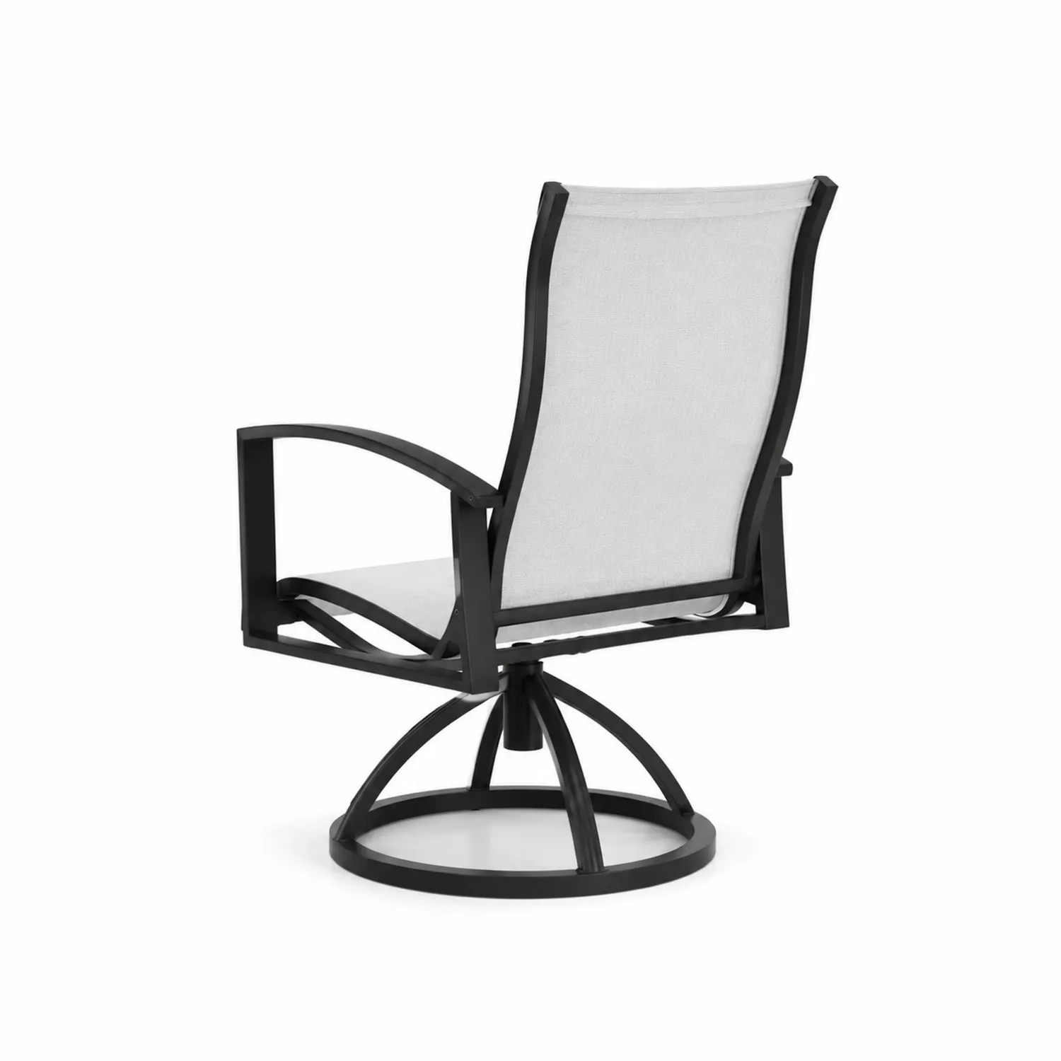 Sedia da giardino in metallo con seduta in tessuto beige