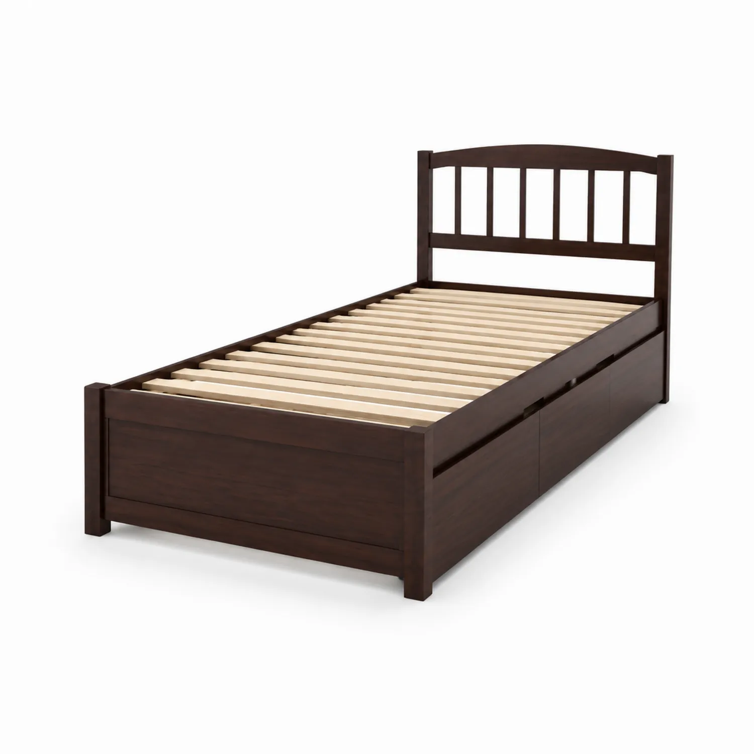 Letto Singolo in Legno di Pino con Cassetti