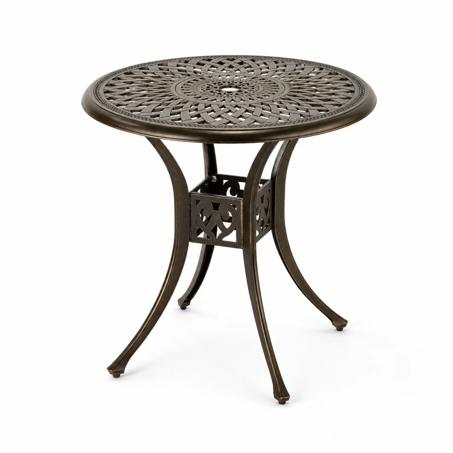 Tavolo Rotondo da Esterno in Alluminio Bronzo ? 60 cm