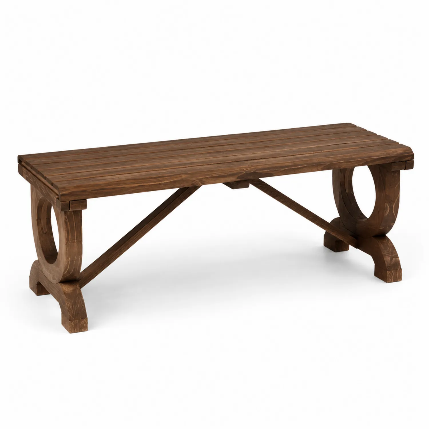 Panca da Esterno in Legno Massello 150x45x40 cm Marrone
