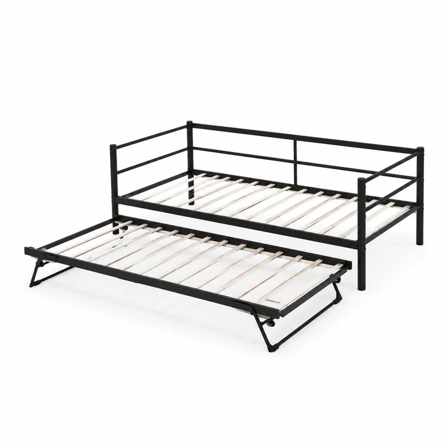 Letto in Metallo Nero con Letto Esraibile