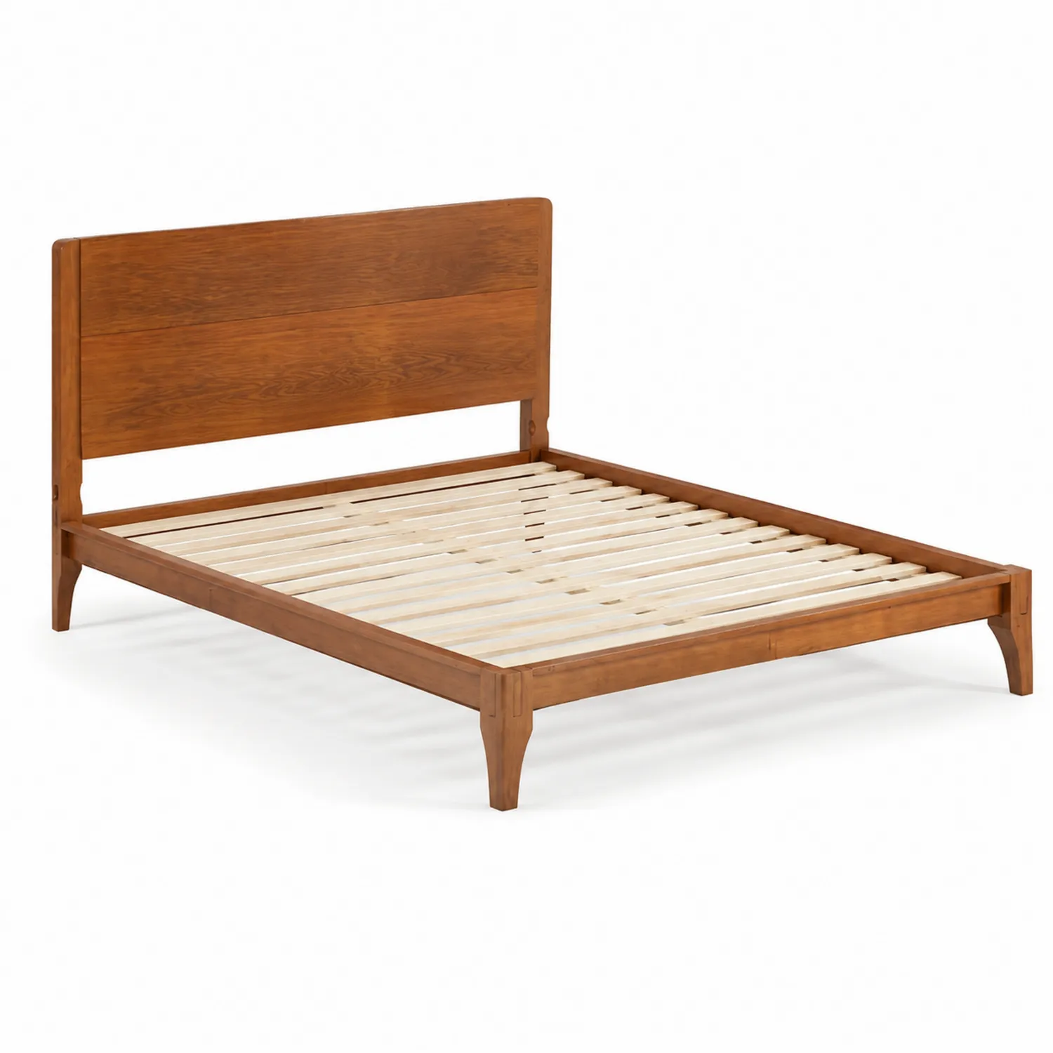 Letto in legno massello di teak con testiera 200x160 cm Marrone
