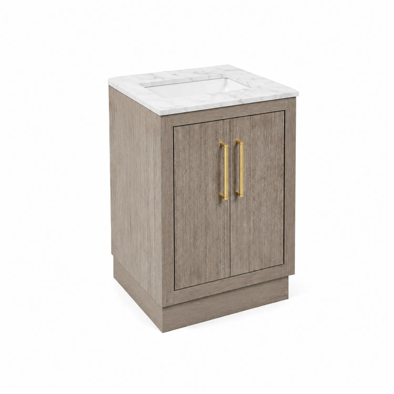 Mobile lavabo in legno con superficie in marmo bianco 60x45x80 cm