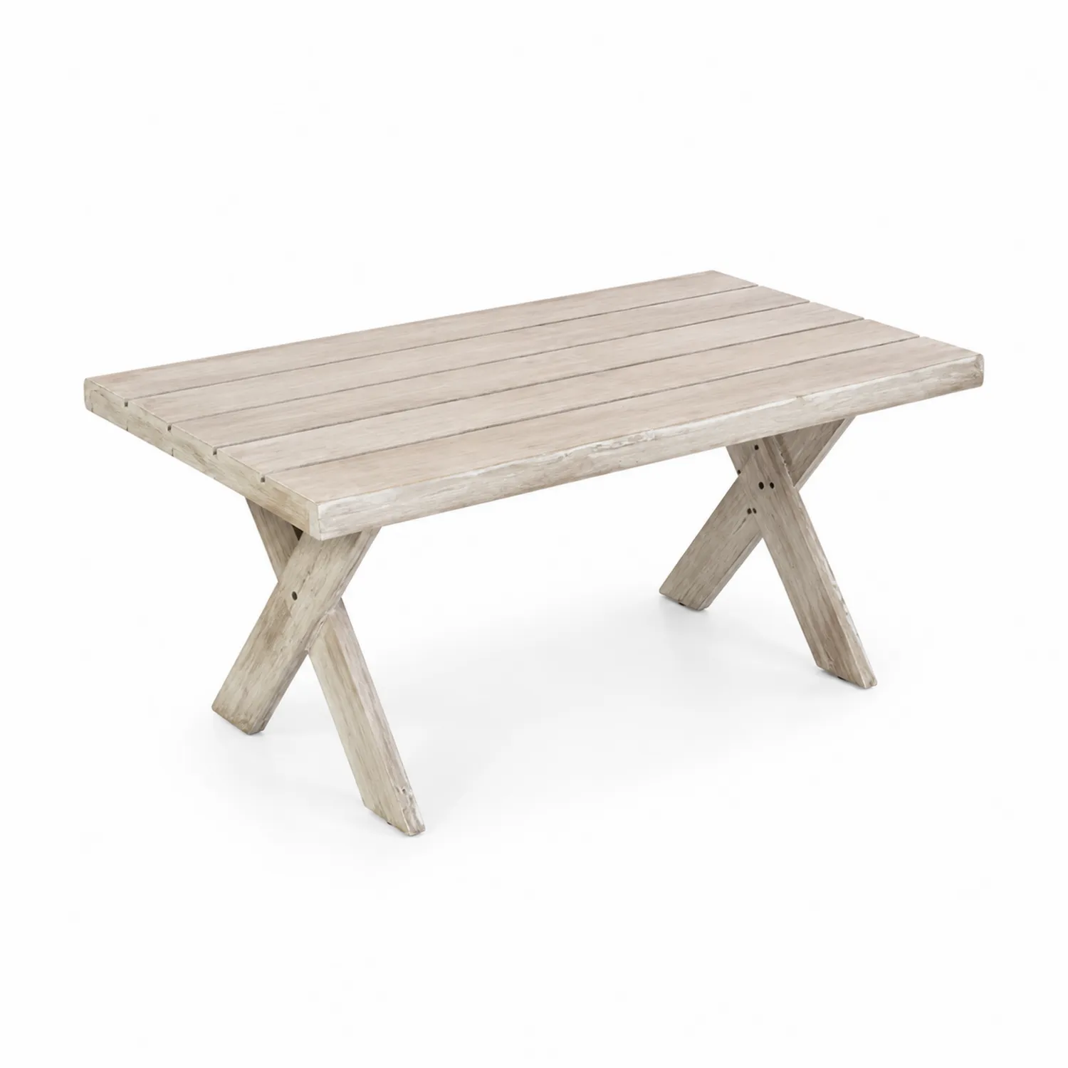 Tavolo da esterno in legno 150x90x75 cm Beige